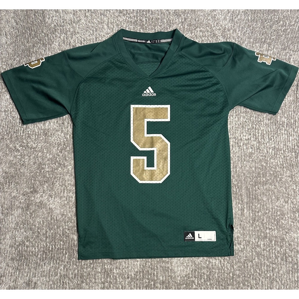 Vintage Notre Dame Adidas Football Jersey Mens L Green Y2K #5 Irish